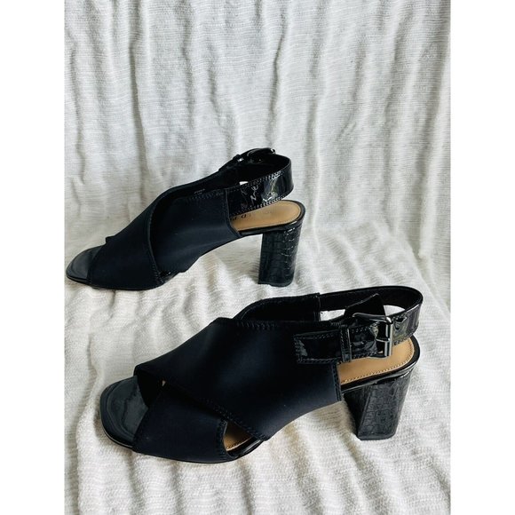 NWOB Donald Pliner Pyper Slingback Croco Printed Heel Dress Sandals - Size 6.5 - Picture 10 of 12